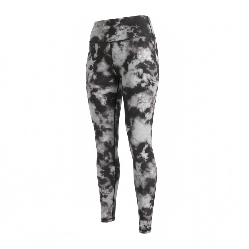 Zella Live In High Waist Leggings Monochromatic Tie-Dye Black/Gray/White X-Back